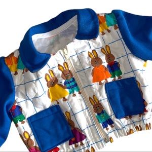 Baby Bunny Handmade Sewn Quilted Pocketed Zipper Front Outer Coat Jacket